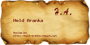 Held Aranka névjegykártya