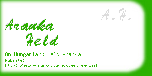 aranka held business card